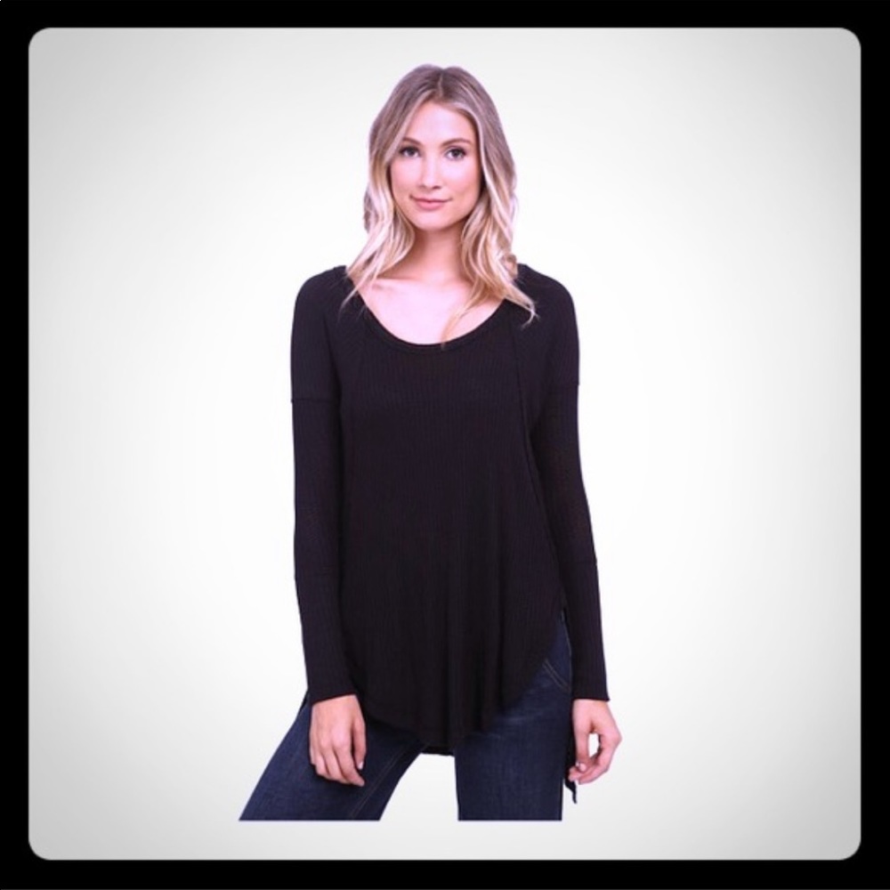 Free people Ventura waffle shirt